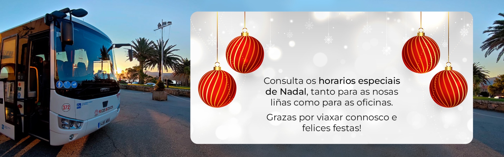 Horarios de Navidad de Autocares Rías Baixas